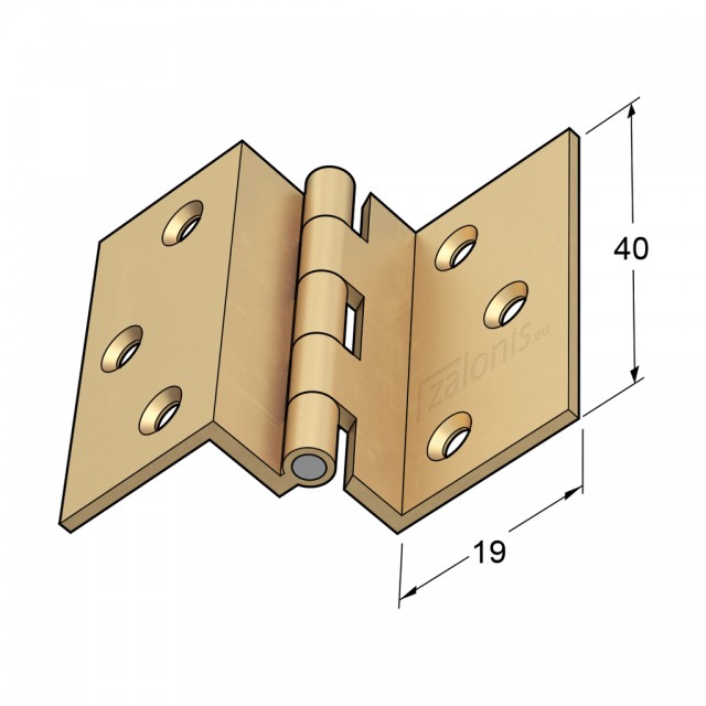 FLAT CORNER HINGE 40x40 / MAT GOLD